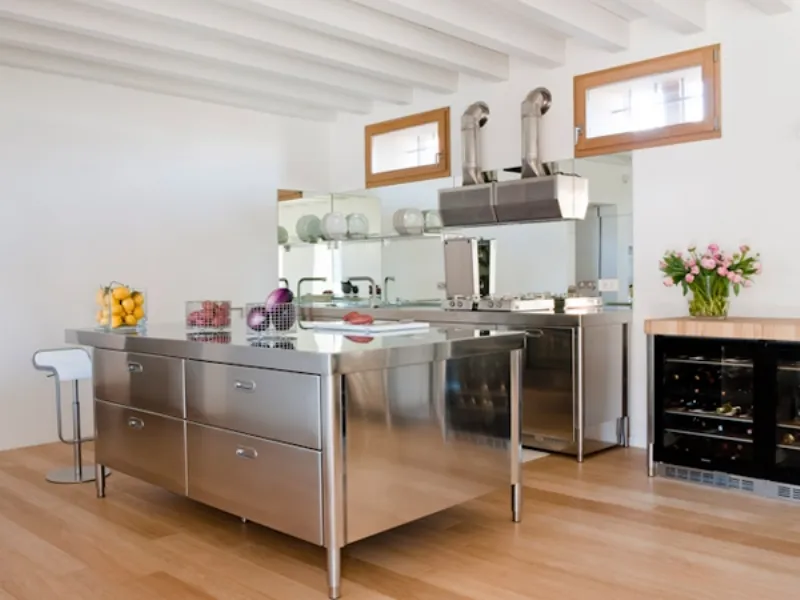 cucina acciaio alpes