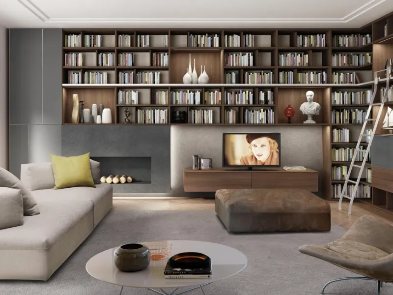 Libreria design minimale Z592 di Zalf