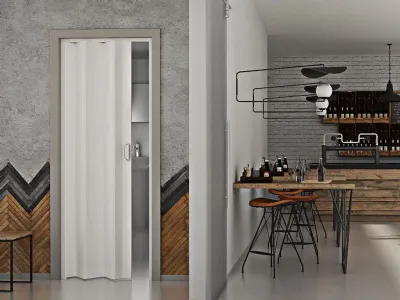 Porta a soffietto Leroy Merlin Basic Bianco
