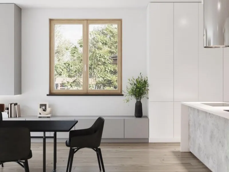 Finestra Ravia Evo con finitura Real Wood