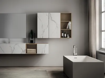 mobile bagno con ante in marmo