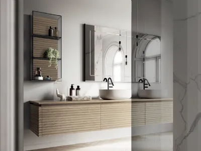 bagno moderno sospeso di design in legno