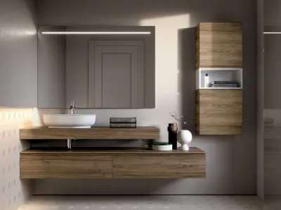 mobile bagno in noce legno