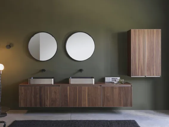 Flaminia presenta la nuova collezione di mobili bagno sospesi in legno Cubika