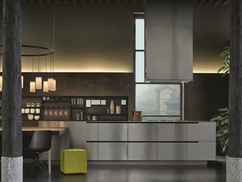 Poliform Phoenix, cucina minimal industrial 