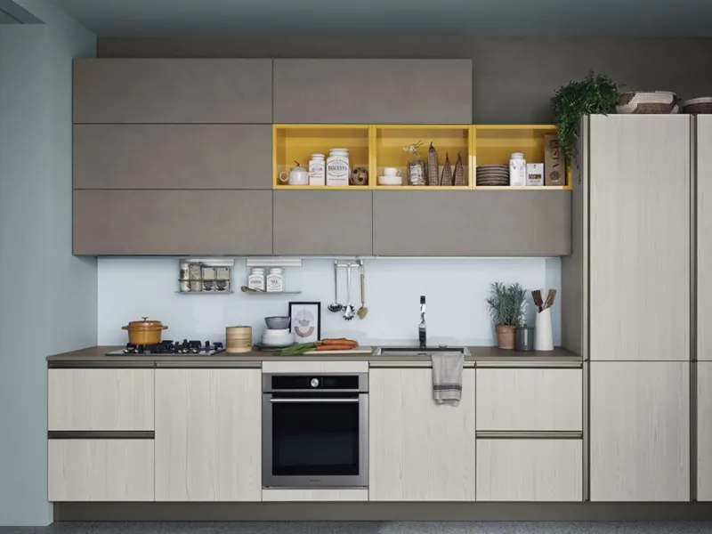 Start Time cucina, rovere sbiancato, Veneta cucine