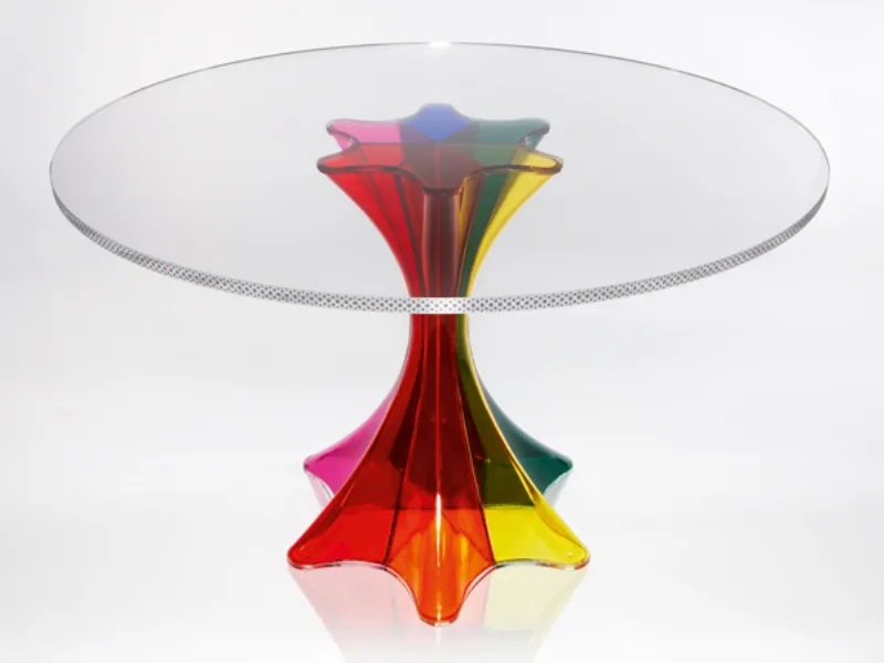 tavolino in vetro multicolor