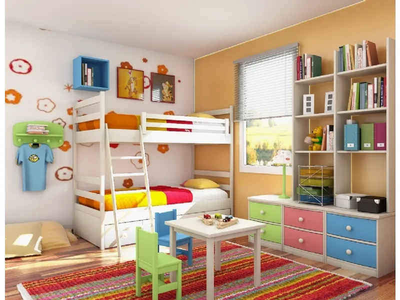 Cameretta per bambini piena di colori