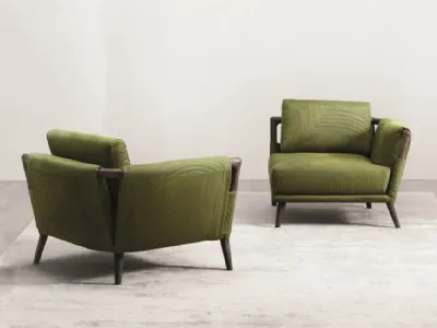Poltrona Gaudì in verde oliva prodotta da Flou