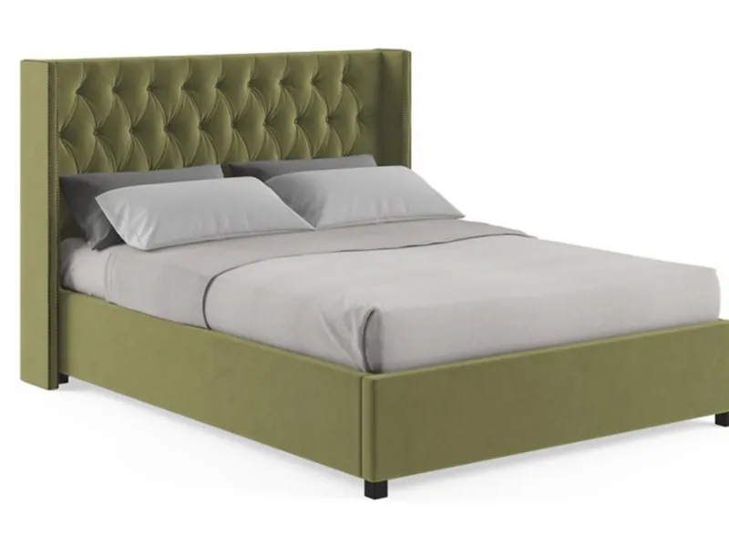 Letto imbottito colore olive green di Stella Queen 