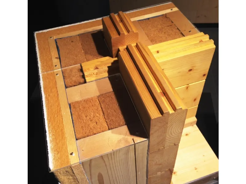 parete in legno sezionata
