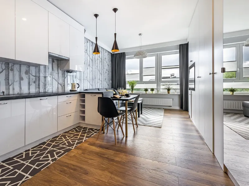 utilizzare due pavimenti diversi in cucina è un'idea sempre valida