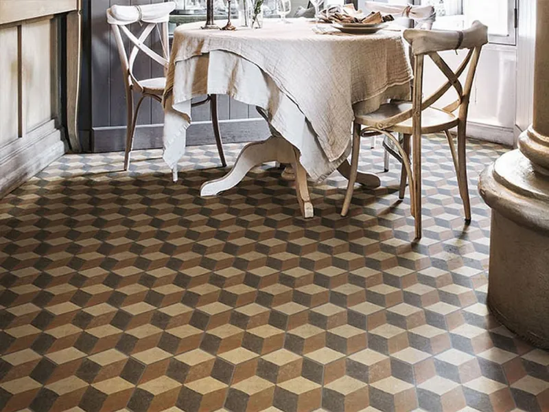 La versione esagonale proposta da Fap Ceramiche nella collezione Firenze
