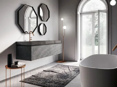 Un bagno senza rivestimento sulle pareti