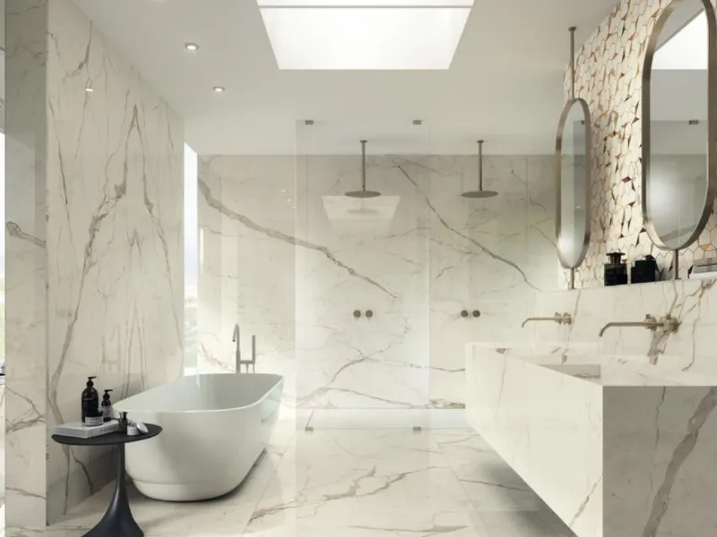 Marvel Calacatta Prestigio Gold Hex Shiny di Atlas Concorde
