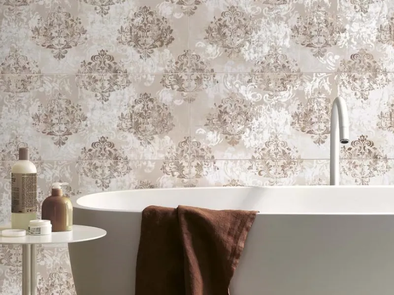 Ceramiche ragno decorate Collezione Resina Modello Damascato