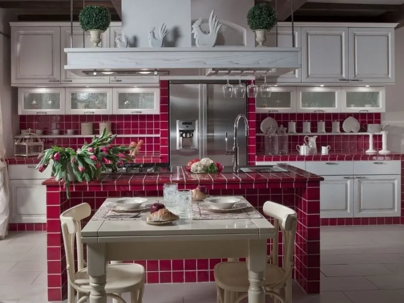 Piastrelle per cucina in muratura moderna