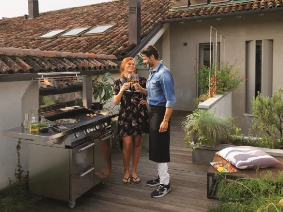 Gas stainless steel barbecue, Alain di Palazzetti