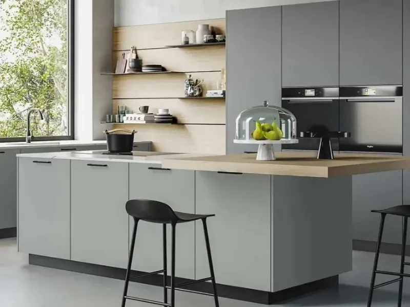 Delicatezza e isola in Okite per D20 by Doimo Cucine