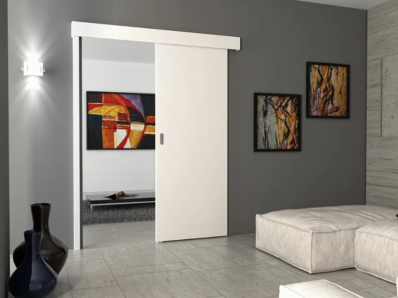 La qualità degli spazi con la porta scorrevole esterno muro