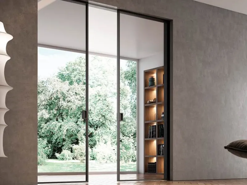 Sistemi di Design in vetro e alluminio Plana di Bertolotto Porte