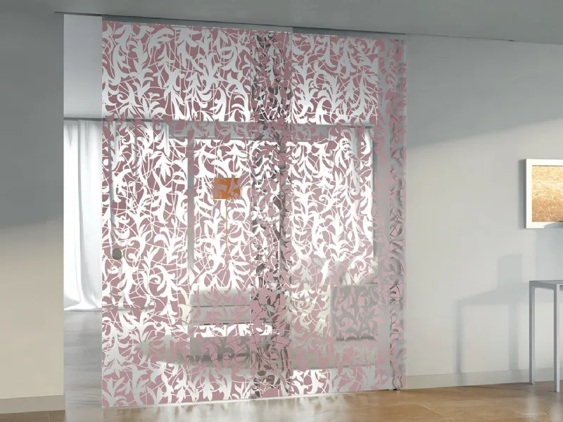 Porta scorrevole in vetro doppia