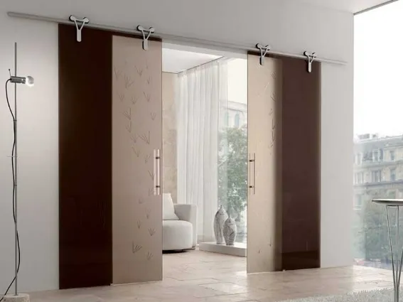 Porta interna scorrevole in vetro