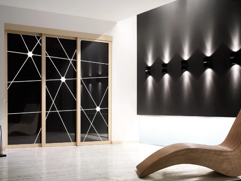 Porte scorrevoli vetro e legno