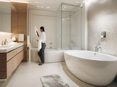 Metti in ordine il bagno prima di inziare le pulizie