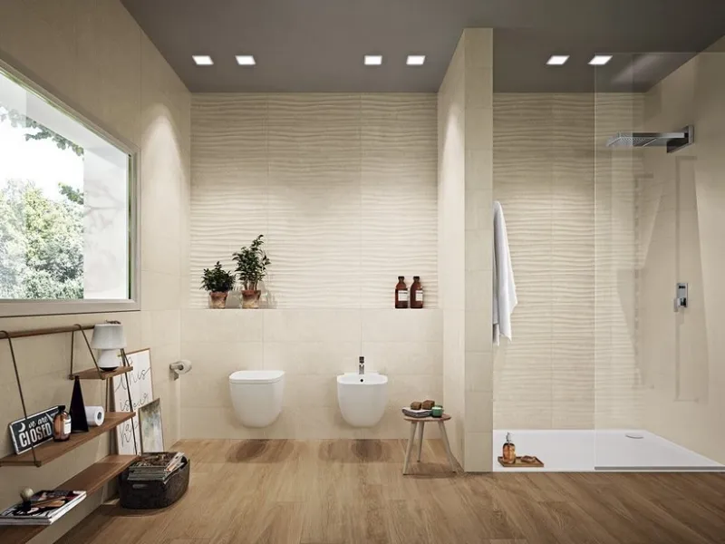 Effetto pietra onda 3D con finitura soft per Mystone di Iperceramica