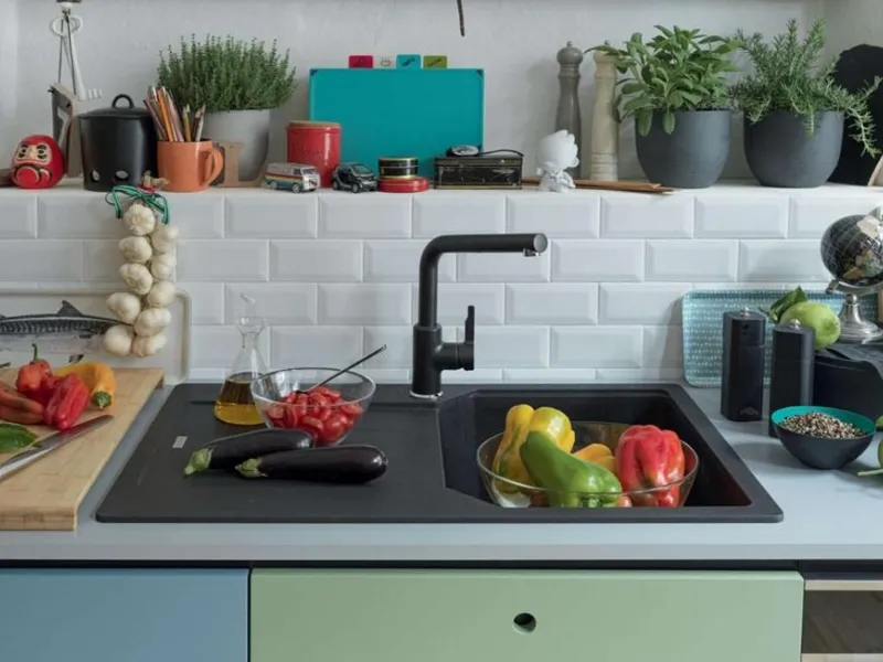 In nero opaco il lavello in Fragranite Black Matt by Franke