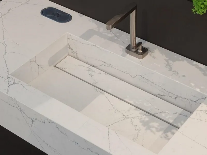Lavello ottenuto con Quartzforms nella collezione Planet Neptune