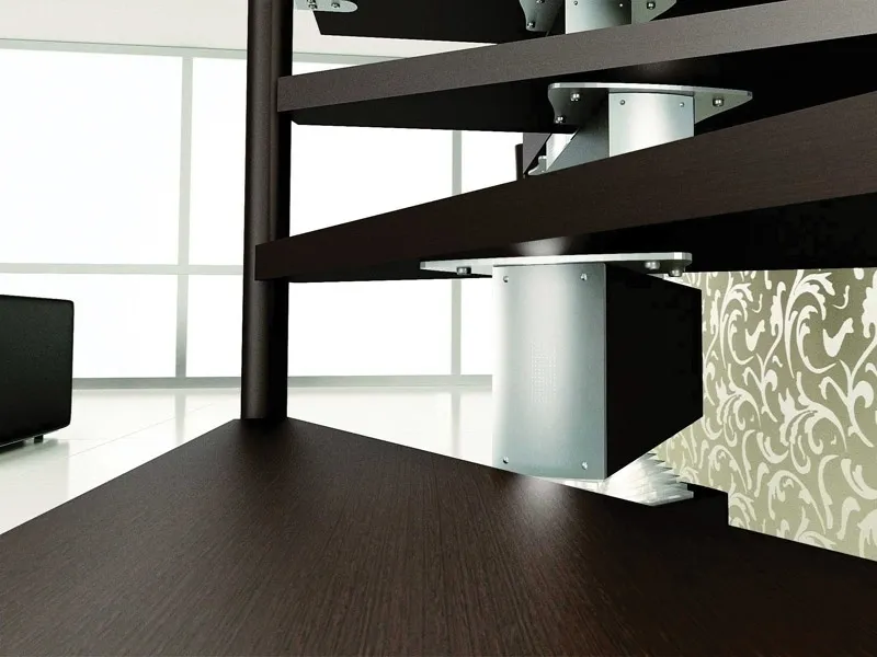 particolare gradini in legno rintal stair system