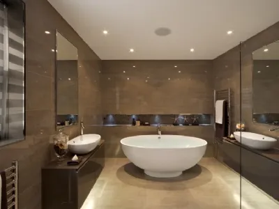 Piastrelle scure per bagno moderno