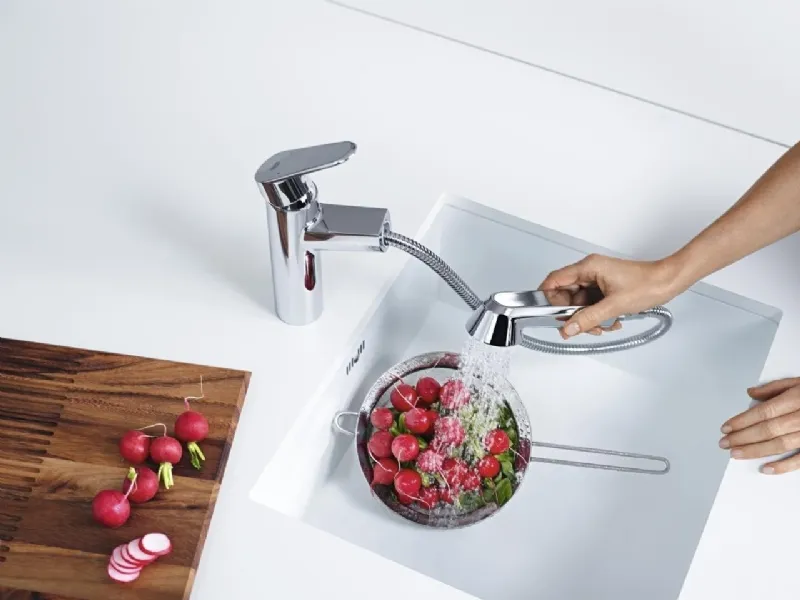 Rubinetto Eurodisc Cosmopolitan di Grohe con doccetta estaibile