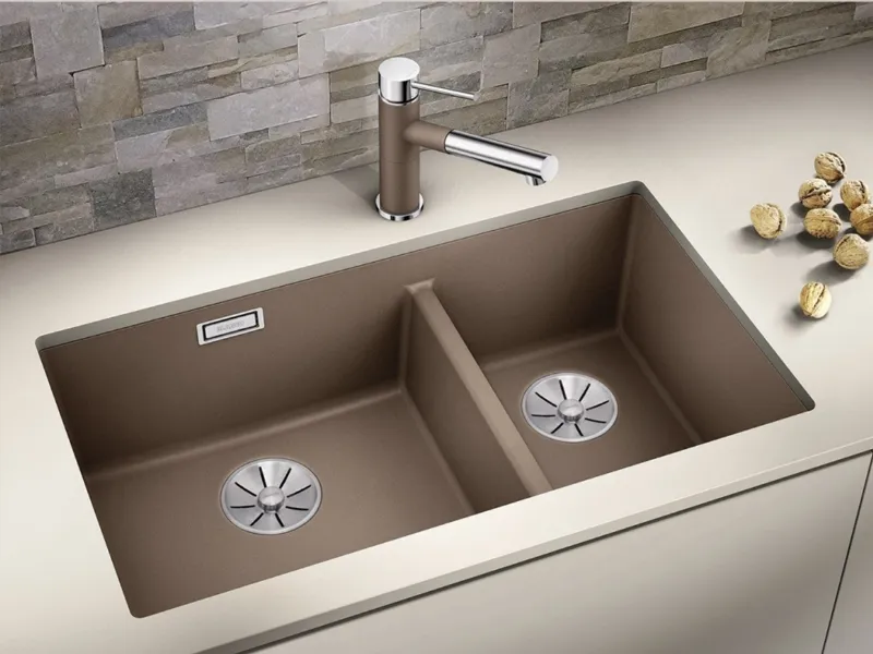 Lavello Subline -U a una vasca e mezzo sottotop in Silgranit® di Blanco