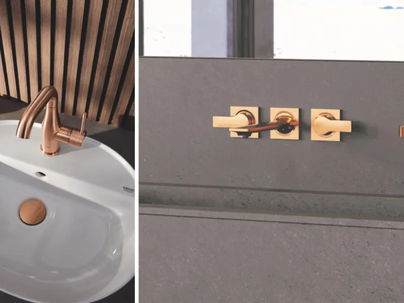 Grohe Essence, rubinetti con finitura lucida o spazzolata Oro Rosa