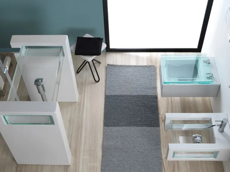 GLASS, Bidet sospeso in ceramica e vetro By GSG Ceramic Design