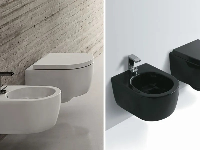 Vaso sospeso e bidet Mini di Ceramica Cielo