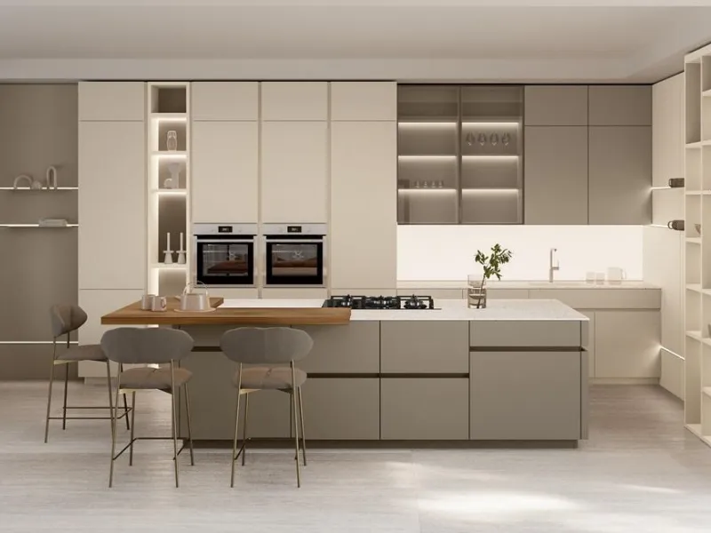 Ci sono anche luci led in punti strategici nella cucina Iconica by Veneta Cucine