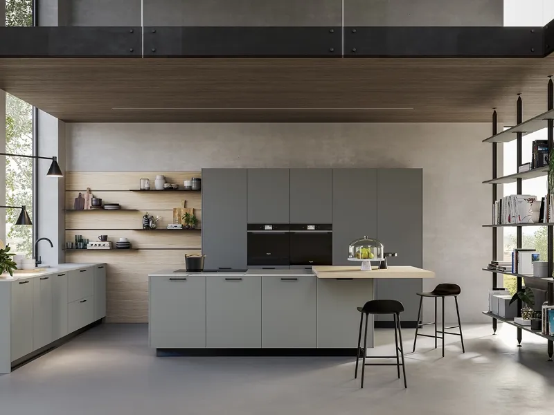 D20 di Doimo è la cucina in melaminico, Okite e alluminio
