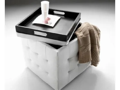 Pouf in ecopelle bianco con contenitore proposto da Smart Arredo Design