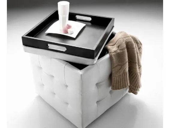 Pouf in ecopelle bianco con contenitore proposto da Smart Arredo Design