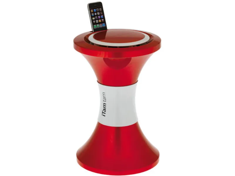 sgabello tam tam versione rossa con Iphone