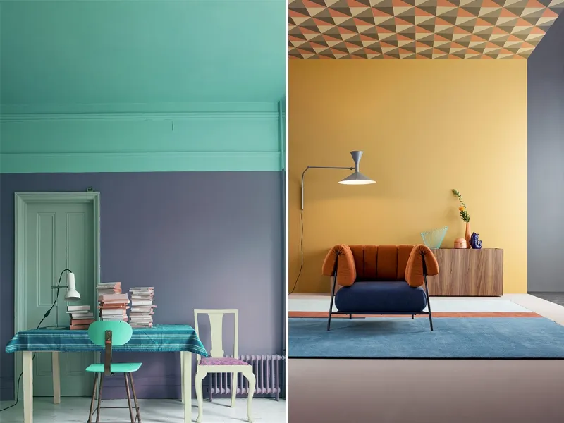 Alzare o abbassare il soffitto? Lo decide il colore, due soluzioni a confronto