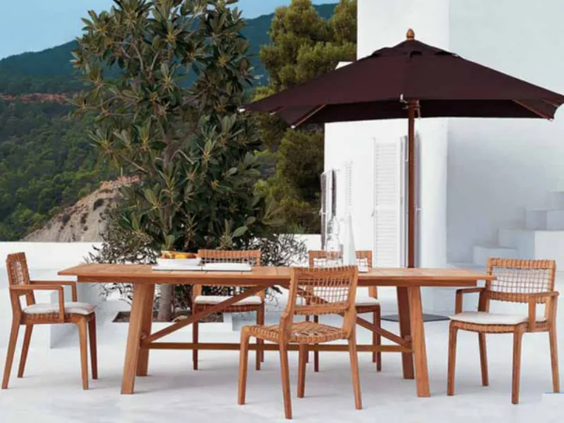 tavoli sedie ed ombrellone da giardino dedon