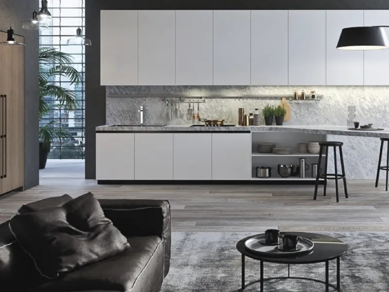 Cucina bianca Ambiente 03 By Alta Cucine, collezione Sistema 22