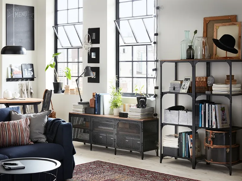 Soggiorno Ikea stile industriale