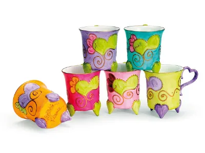 Tazze di porcellana decorate