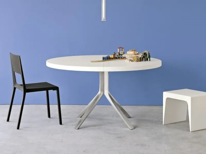 Tavolo rotondo allungabile bianco